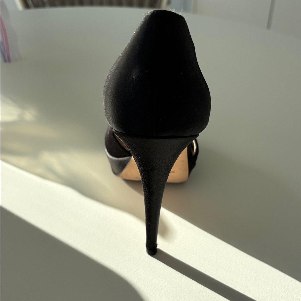 YSL Black Satin Platform Ankle Strap Stiletto Heels EU 38 Excellent Condition - Picture 4 of 7